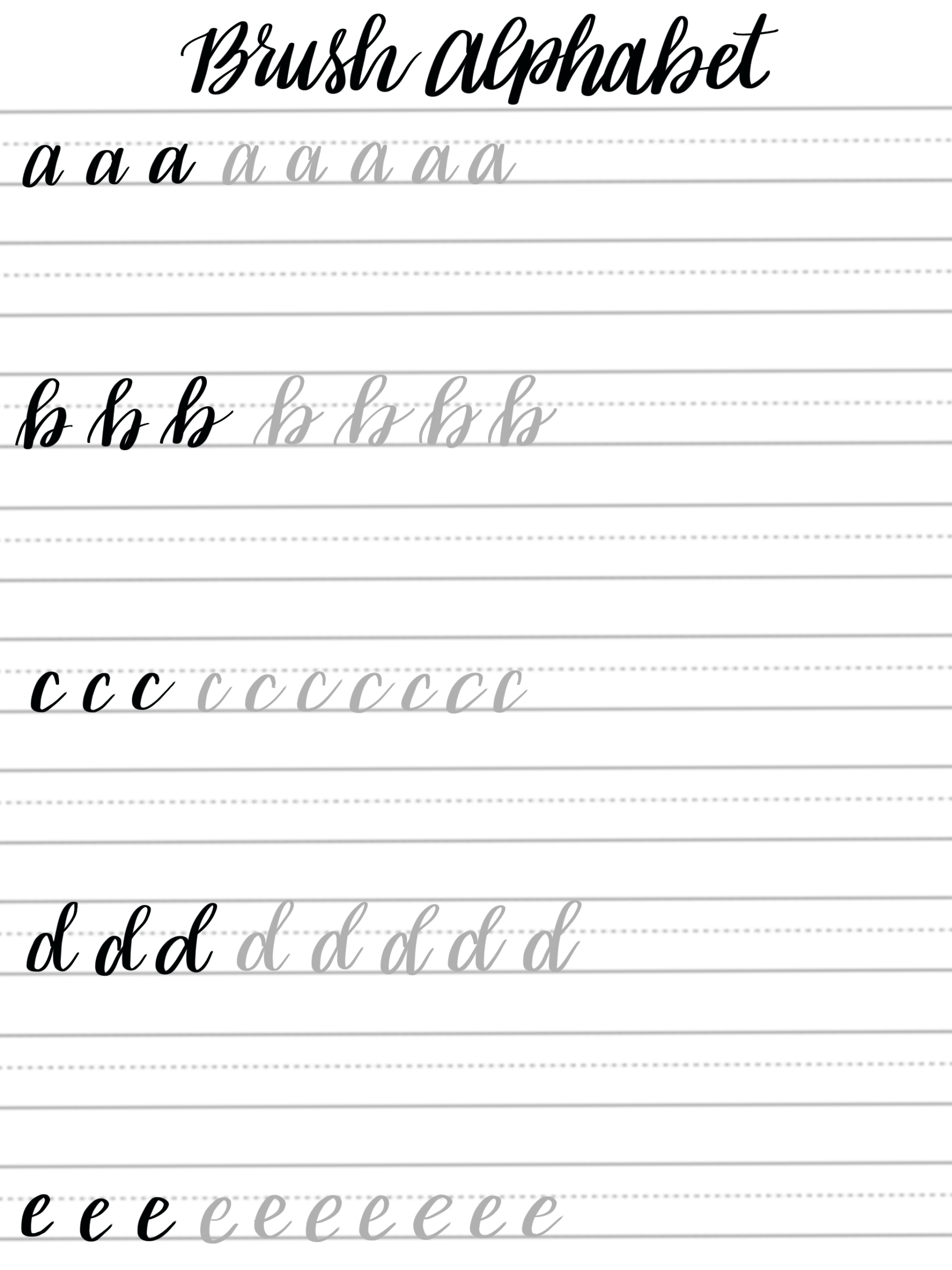 Digital Brush Grasp Lettering Practice intended for Free Printable Hand Lettering Practice Sheets