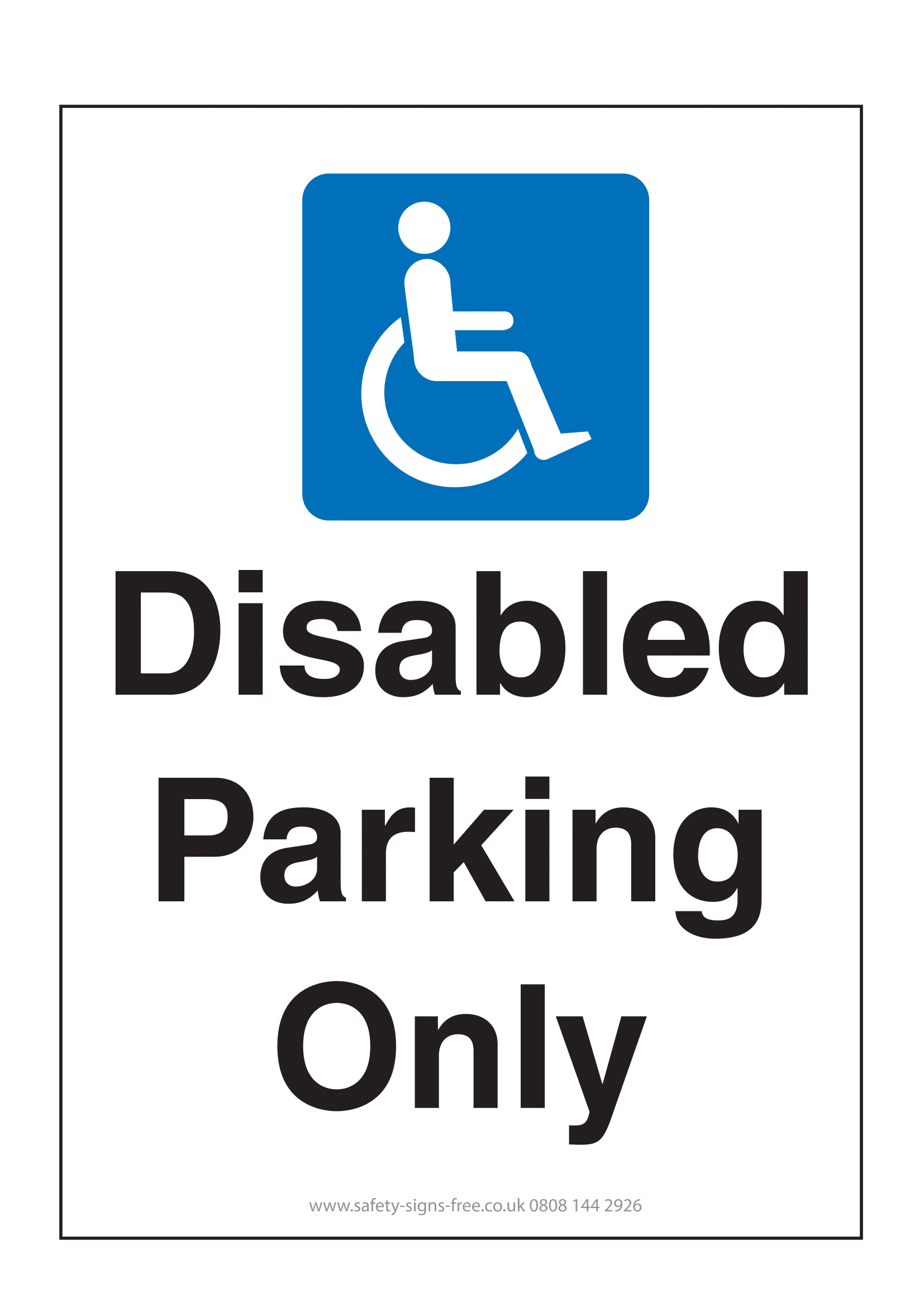 Disabled Parking Signs | Poster Template inside Printable Disabled Parking Sign