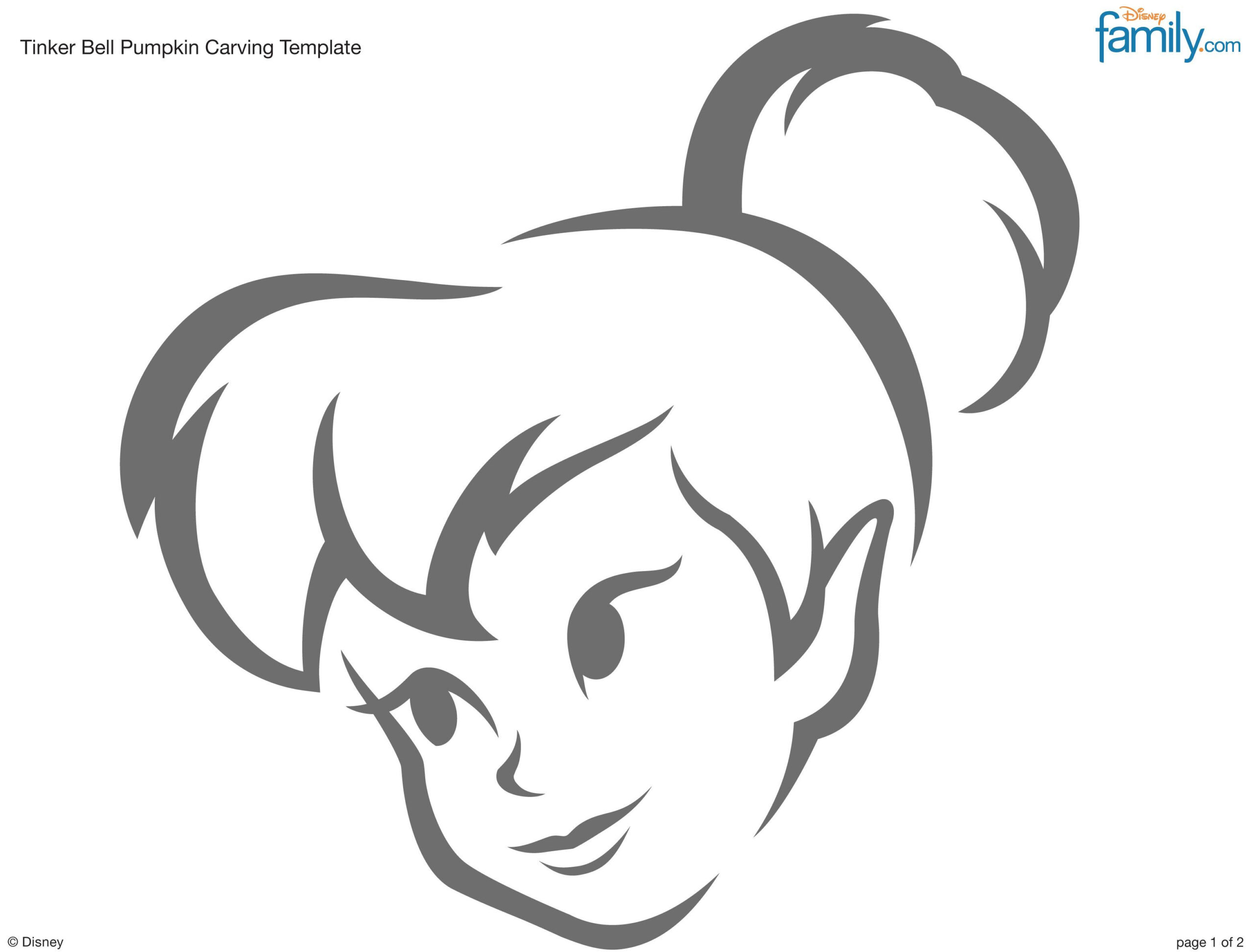 Disney: Peter Pan: Tinkerbell (Pumpkin Stencil - Pumpkin Pattern regarding Tinkerbell Pumpkin Stencils Free Printable