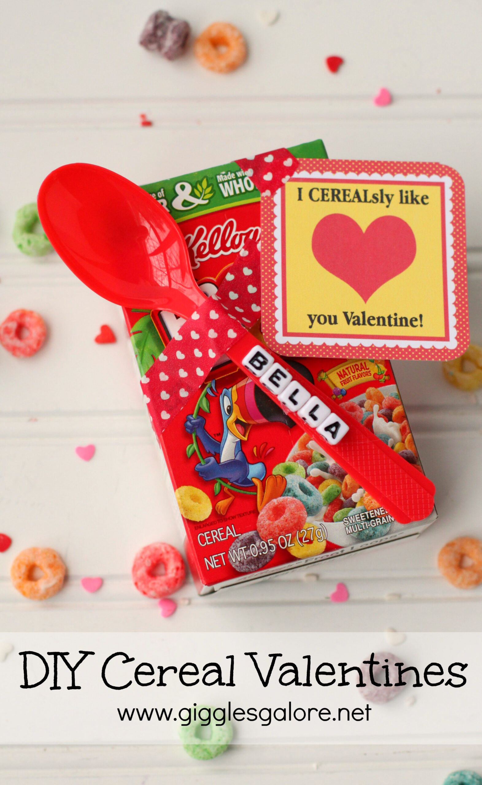Diy Cereal Valentines - Giggles Galore inside Cereal Valentine Free Printable