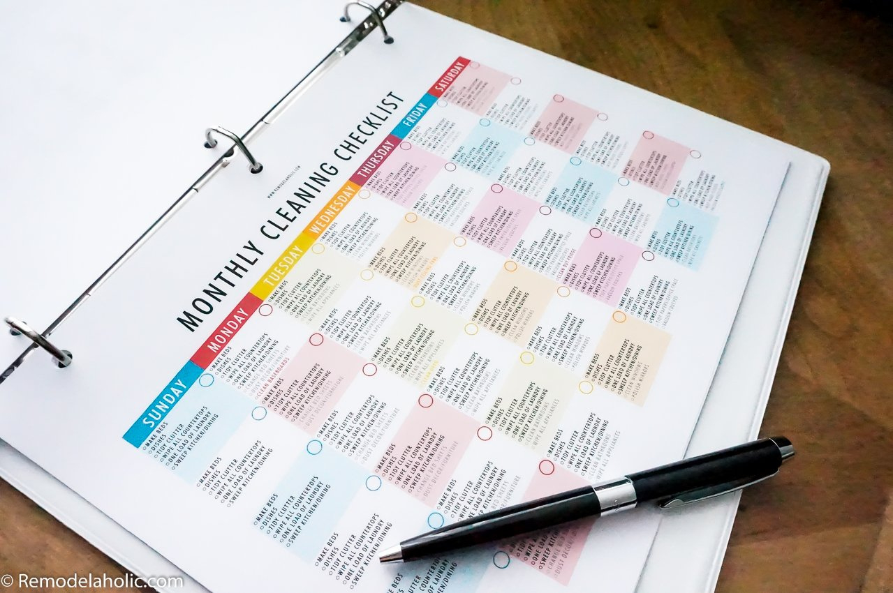 Diy Cleaning Binder Printable + Editable Cleaning Calendars with Cleaning Binder Free Printables