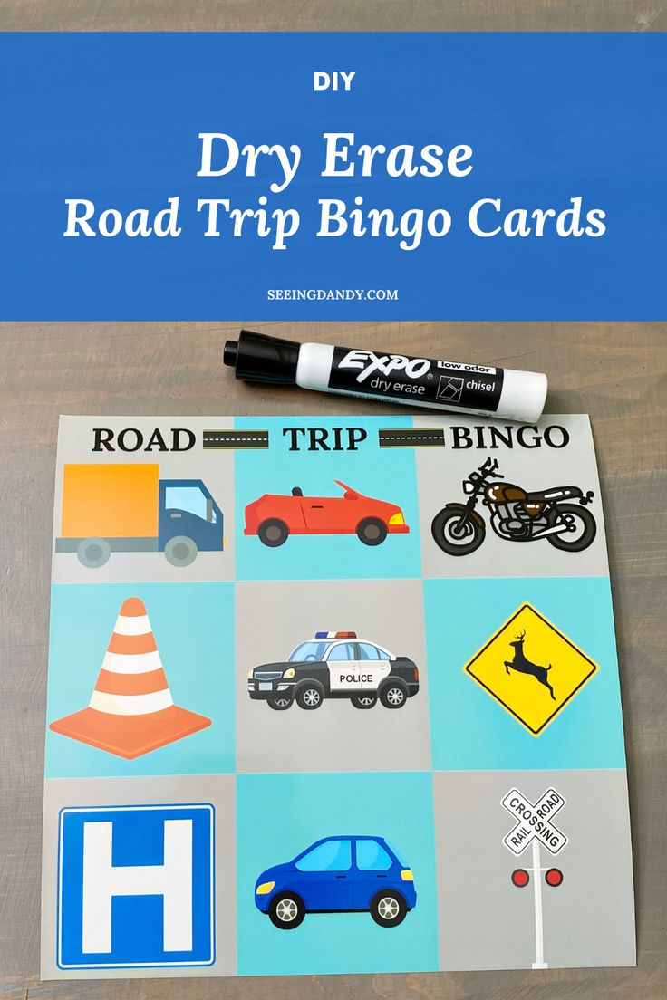 Diy Dry Erase Road Trip Bingo Free Printable Printable Game Cards throughout Dry Erase Bingo Cards