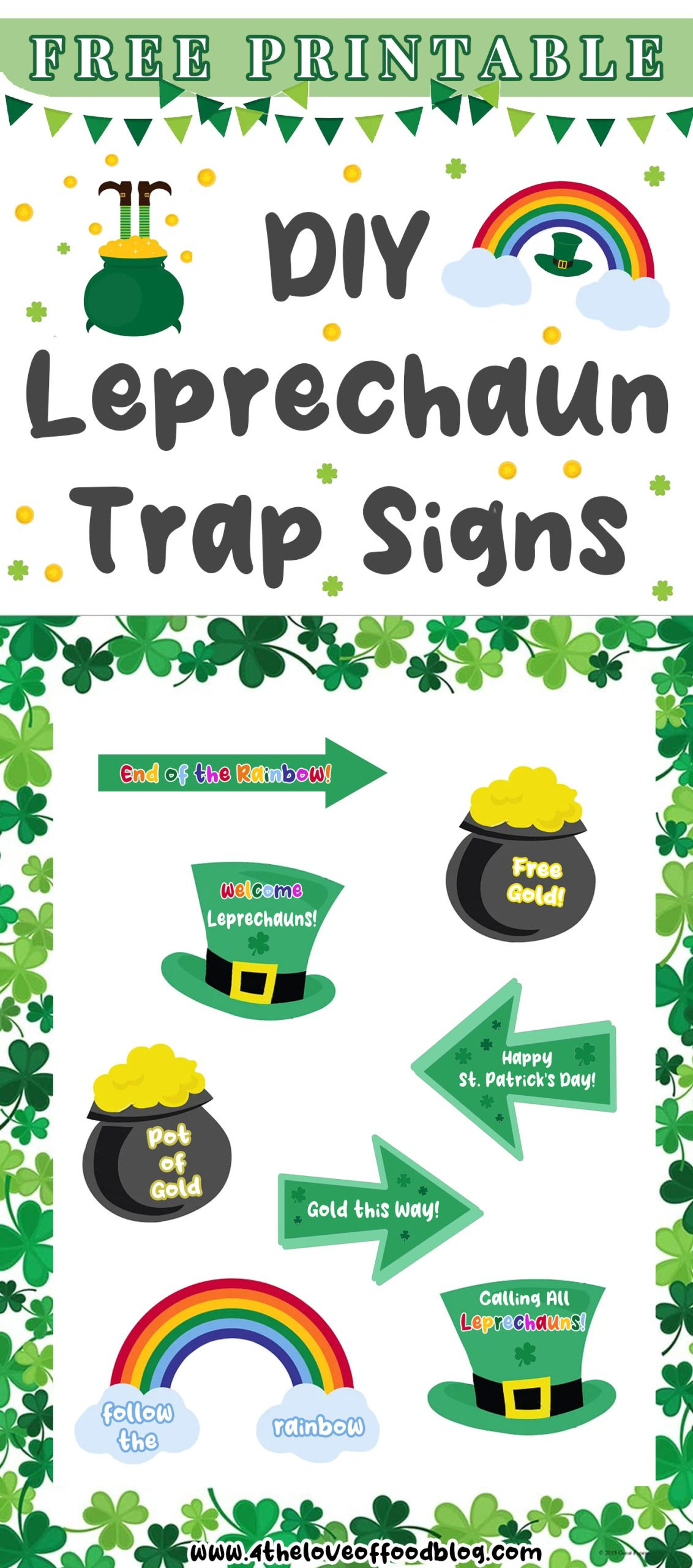 Diy Leprechaun Trap Signs | Free St Patrick&amp;#039;S Day Printables - For inside Free Leprechaun Trap Printables