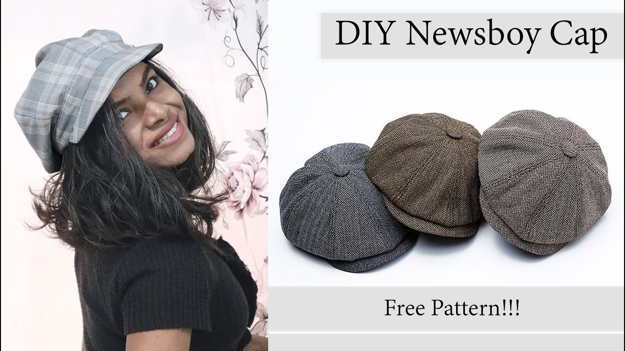 Diy Newsboy Cap | How To Make Newsboy Hat (Free Pattern) | Baker Boy Hat in Downloadable Free Printable Newsboy Cap Pattern