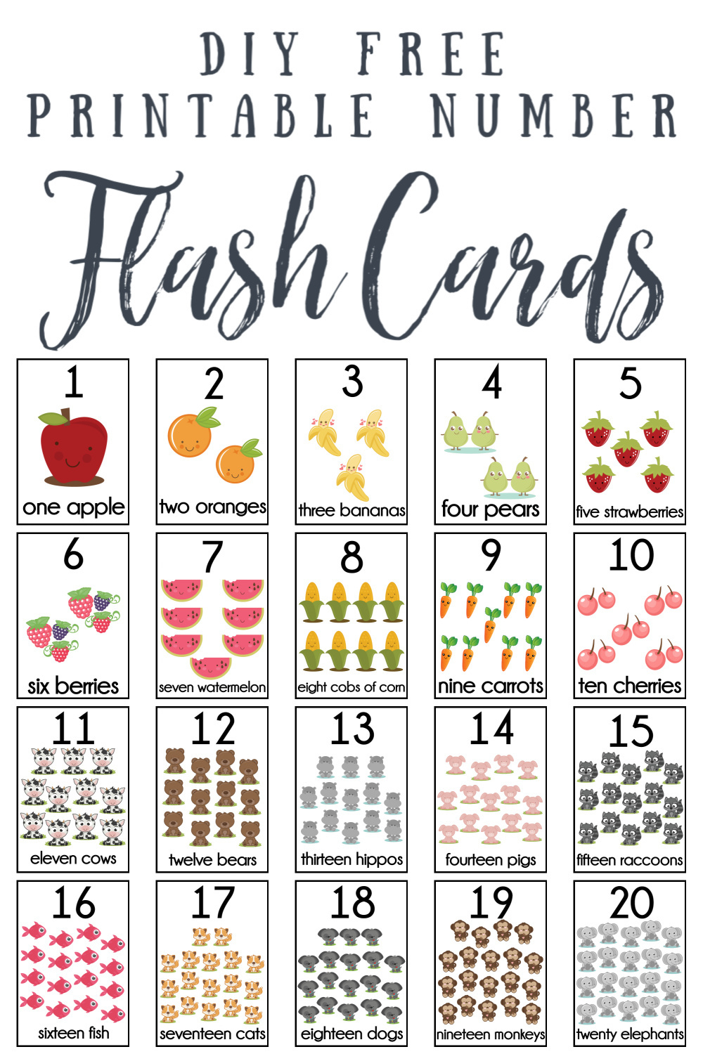 Diy Number Flash Cards Free Printable - Extreme Couponing Mom pertaining to Number Cards 1-20 Printable Free