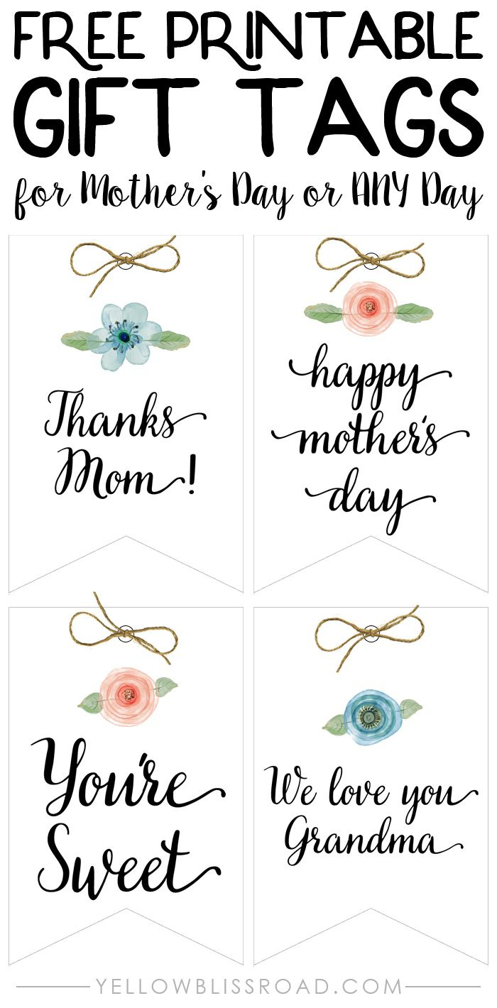 Diy Paper Treat Boxes And Free Printable Tags for Free Printable Mother&amp;amp;#039;s Day Tags