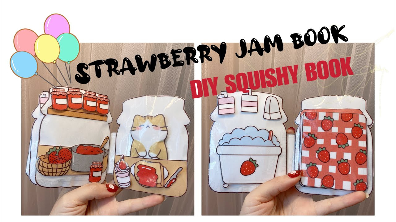 Diy Strawberry Jam Squishy Book With Tutorial Similar To Mandarin regarding Diy Strawberry Jam Squishy Book Free Printable