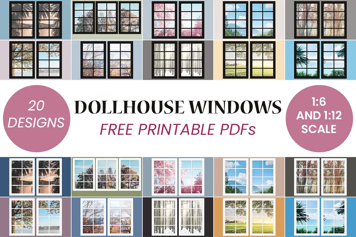 Dollhouse Windows Printable - 20 Free Designs - Suni Doll with Printable Windows For Dollhouse