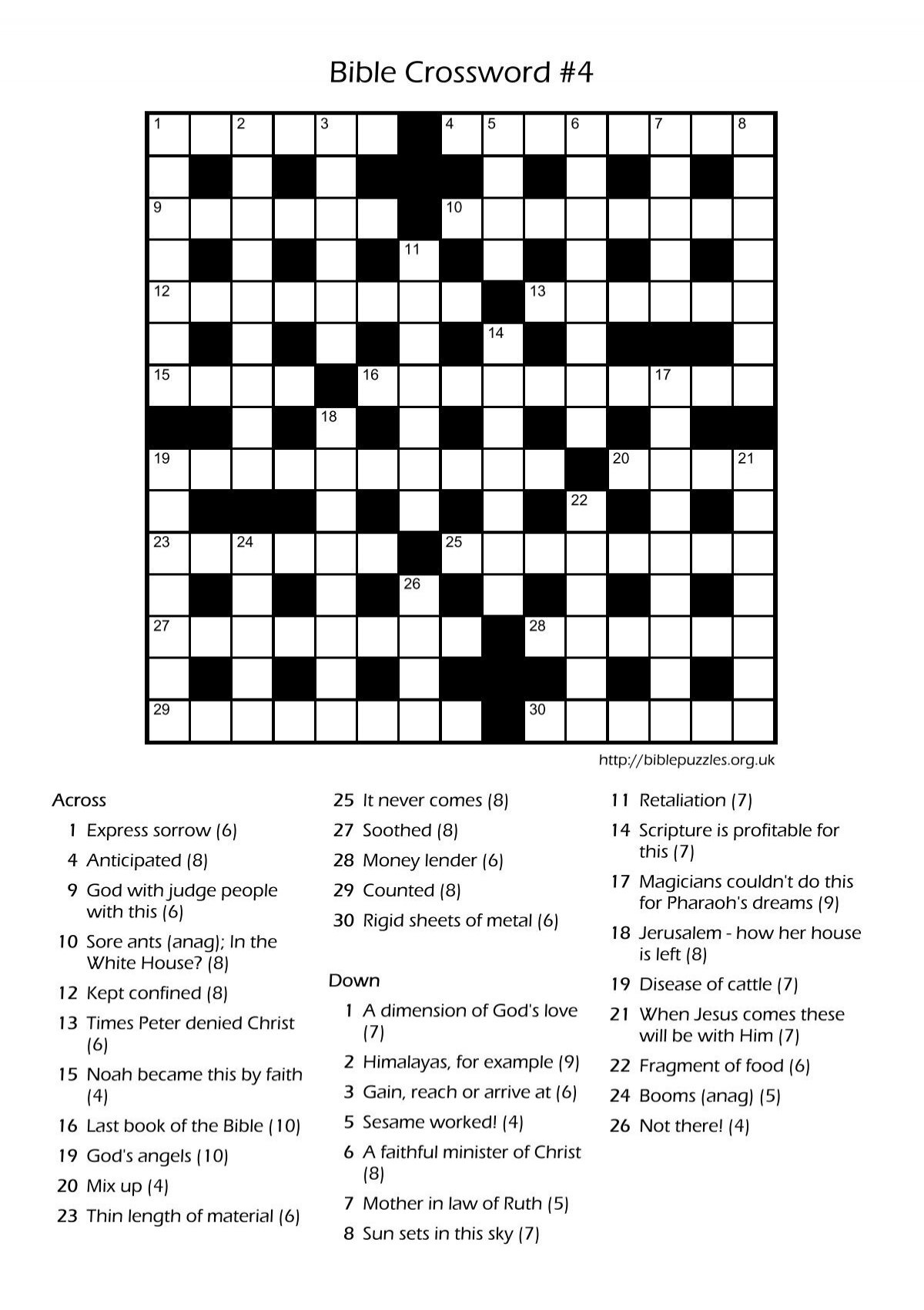 Download Printable Bible Crossword - Bible Puzzles inside Bible Crosswords Printable