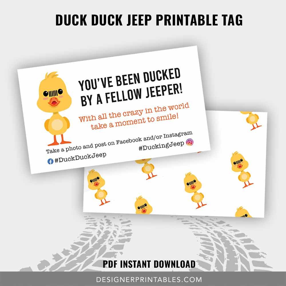 Duck Duck Jeep Tag Printable - Yellow Duck inside Printable Editable Free Printable Duck Duck Jeep Tags