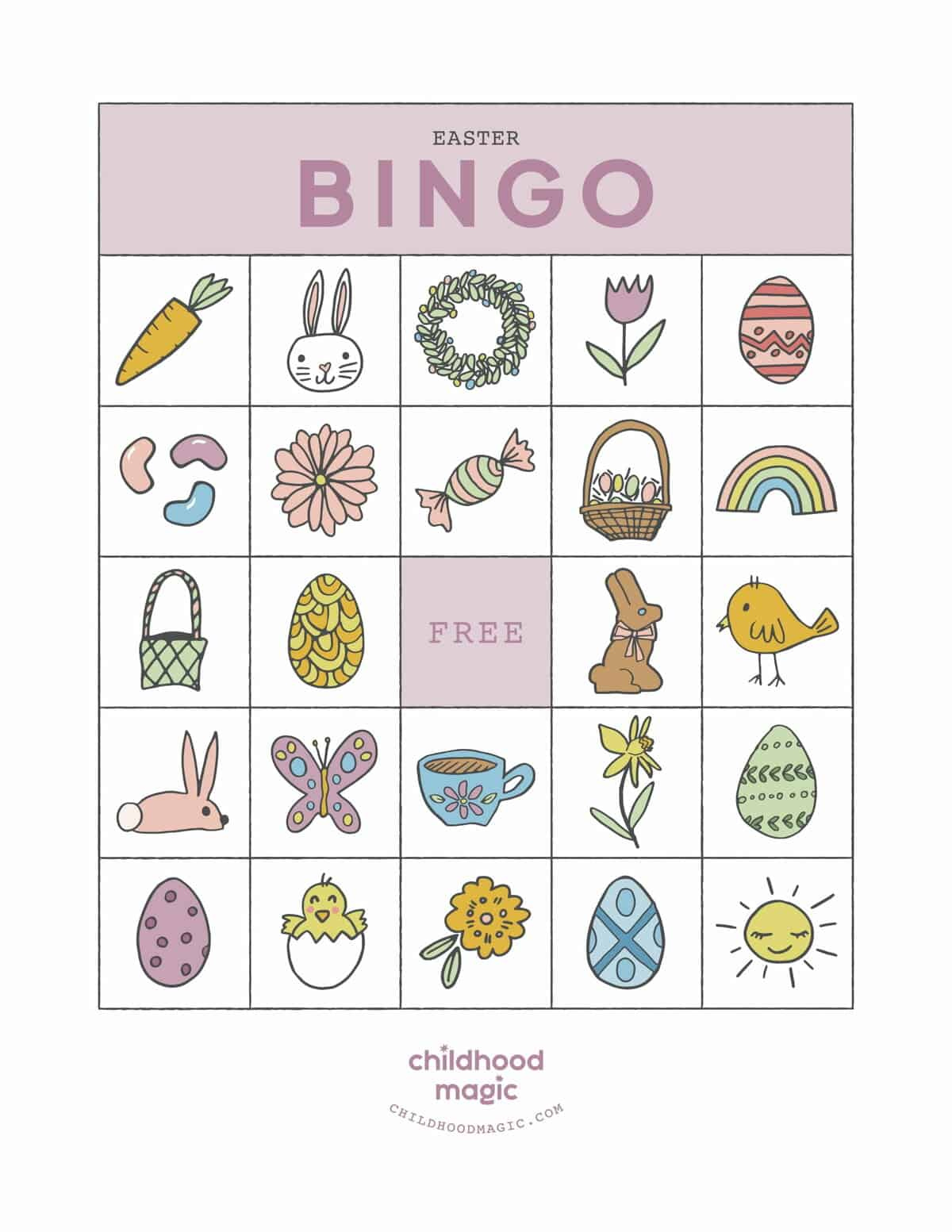 Easter Bingo - Childhood Magic within Easter Bingo Cards Free Printable