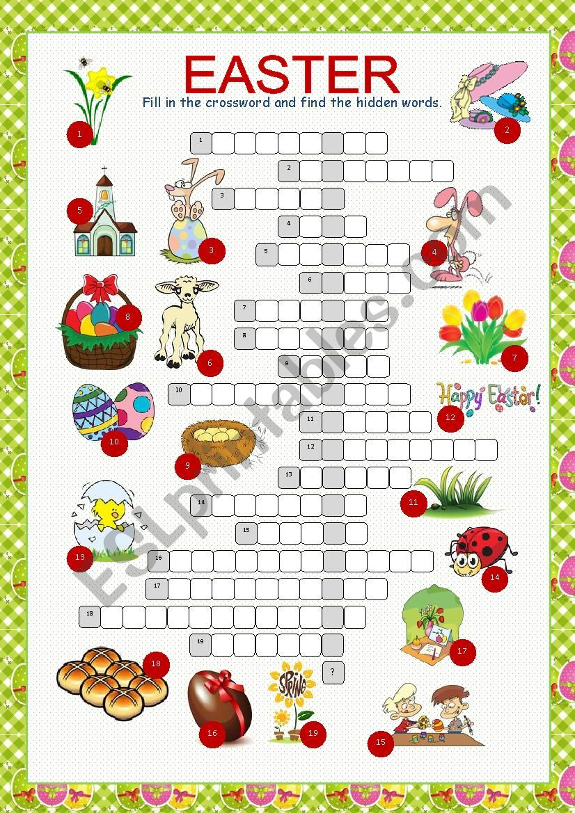 Easter Crossword Puzzle - Esl Worksheetkissnetothedit with regard to Printable Easter Crossword