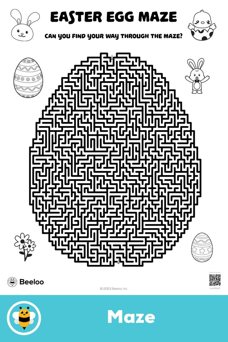 Easter Egg Maze with Easter Maze Printable Free