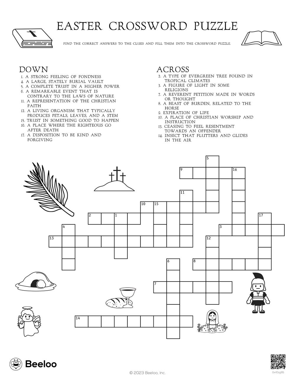 Easter-Themed Crossword Puzzles • Beeloo Printable Crafts And for Easter Crossword Puzzles Printable