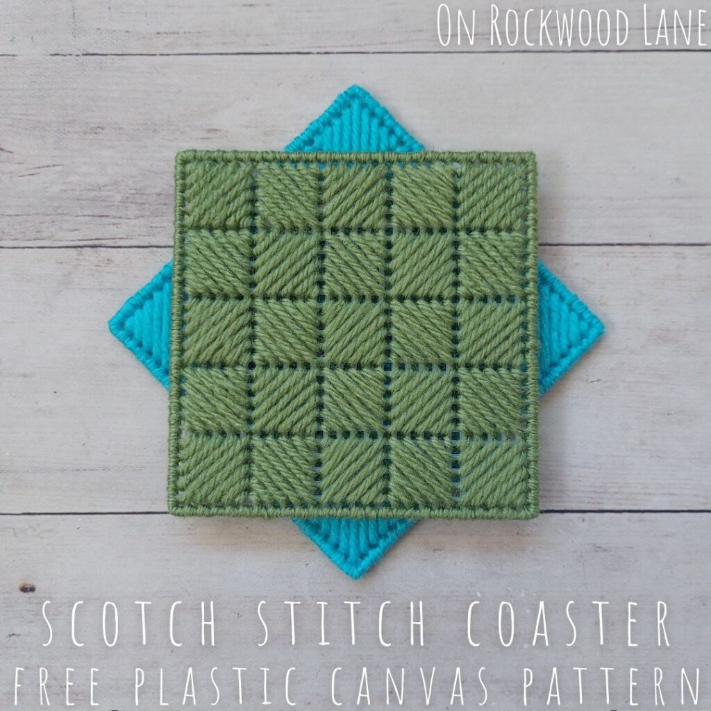 Easy Free Scotch Stitch Plastic Canvas Coaster Pattern intended for Free Printable Plastic Canvas Coaster Patterns
