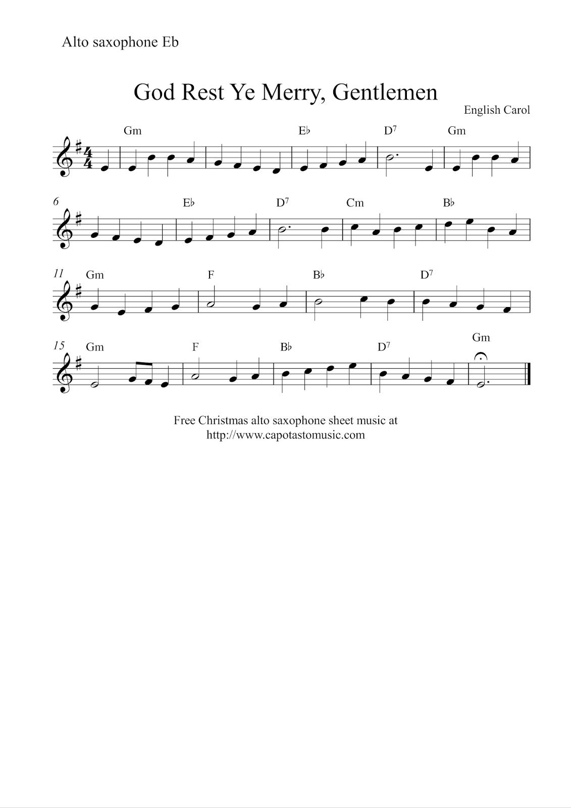 Easy Sheet Music For Beginners: Free Easy Alto Saxophone Sheet throughout Printable Sheet Music For Alto Saxophone Free