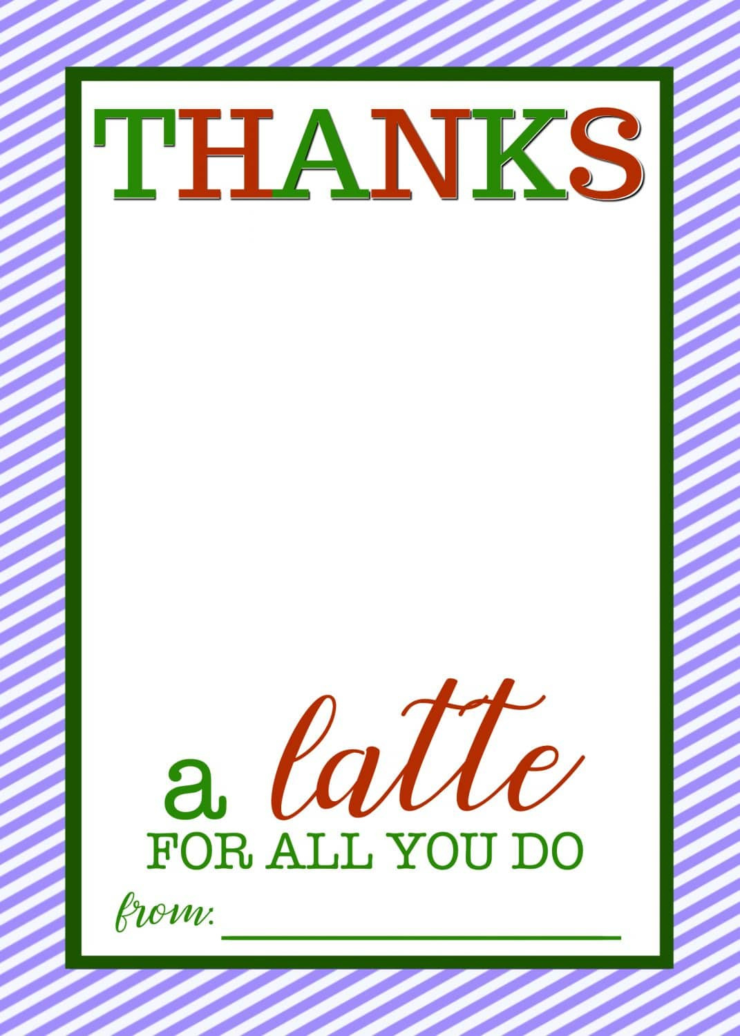 Easy Teacher Gift Craft &amp;quot;Thanks A Latte&amp;quot; Starbucks Gift Card within Free Printable Thanks A Latte Printable