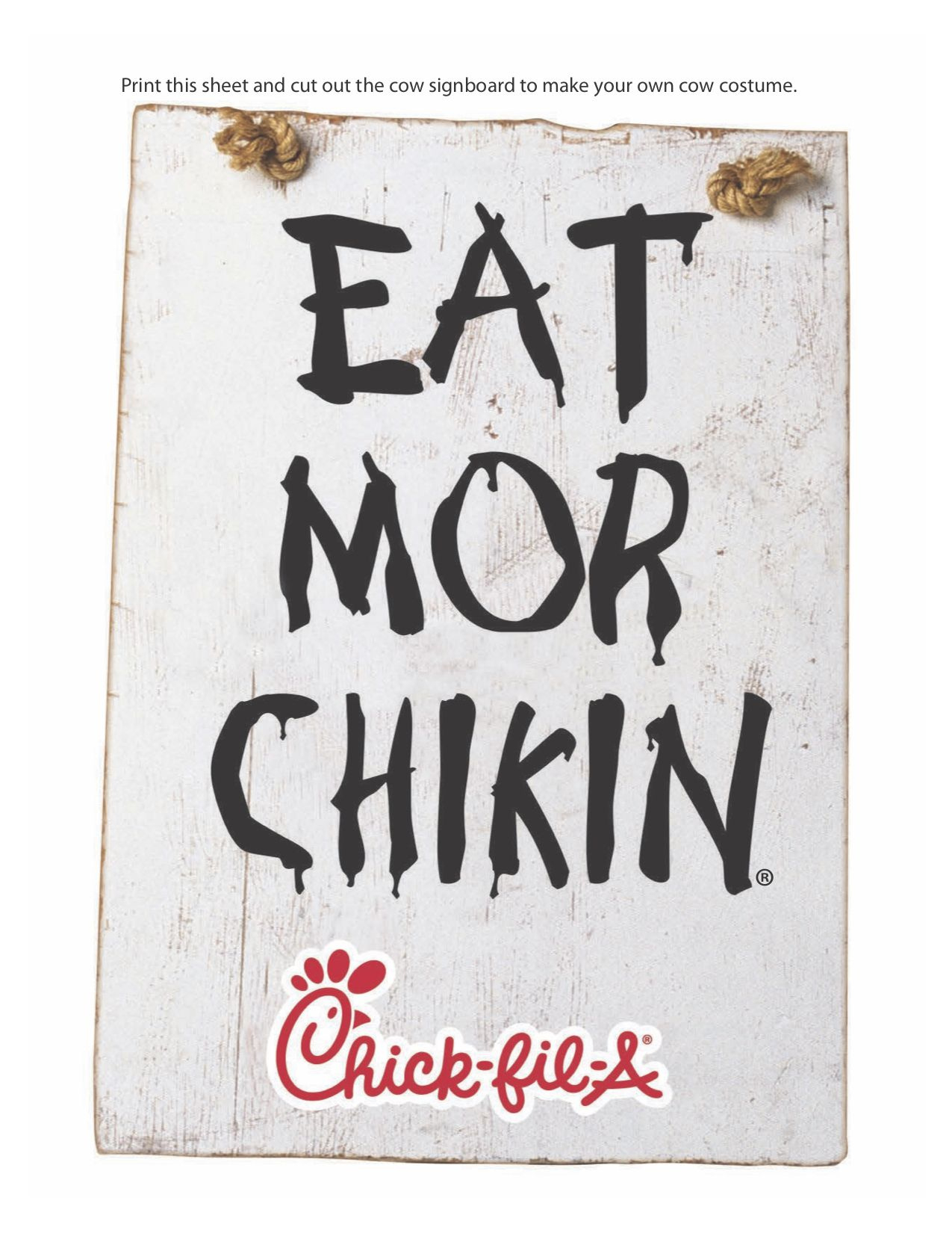 Eat Mor Chikin Printable Sign - As An Agriculture in Eat More Chicken Printable Sign