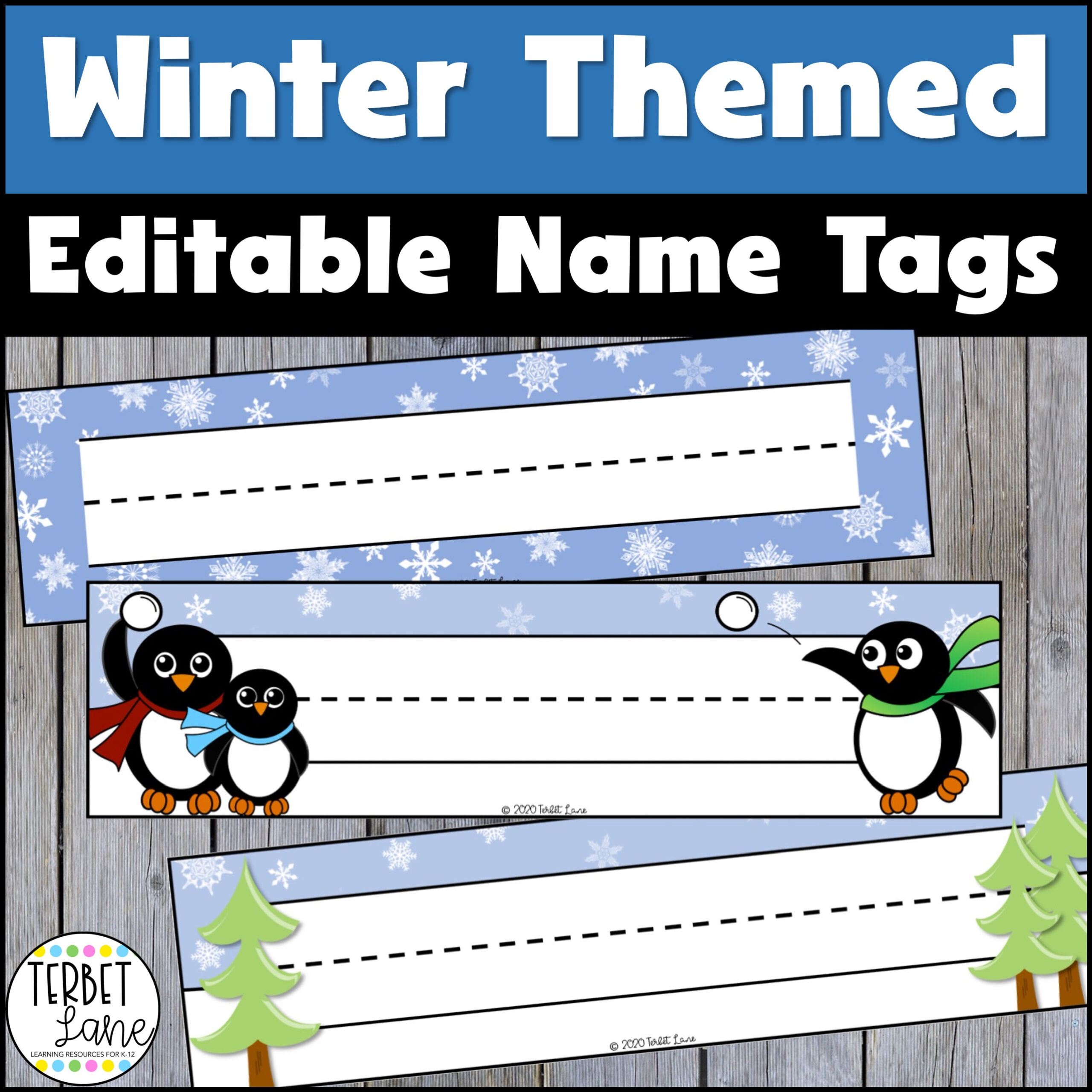 Editable Desk Name Tags | Winter Themed Desk Name Plates - Classful throughout Free Printable Winter Name Tags