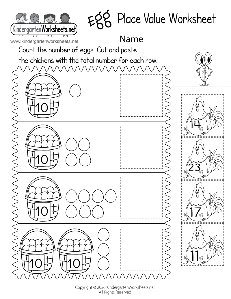 Egg Place Value Worksheet - Free Printable, Digital, &amp;amp; Pdf for Printable Kindergarten Place Value Worksheets