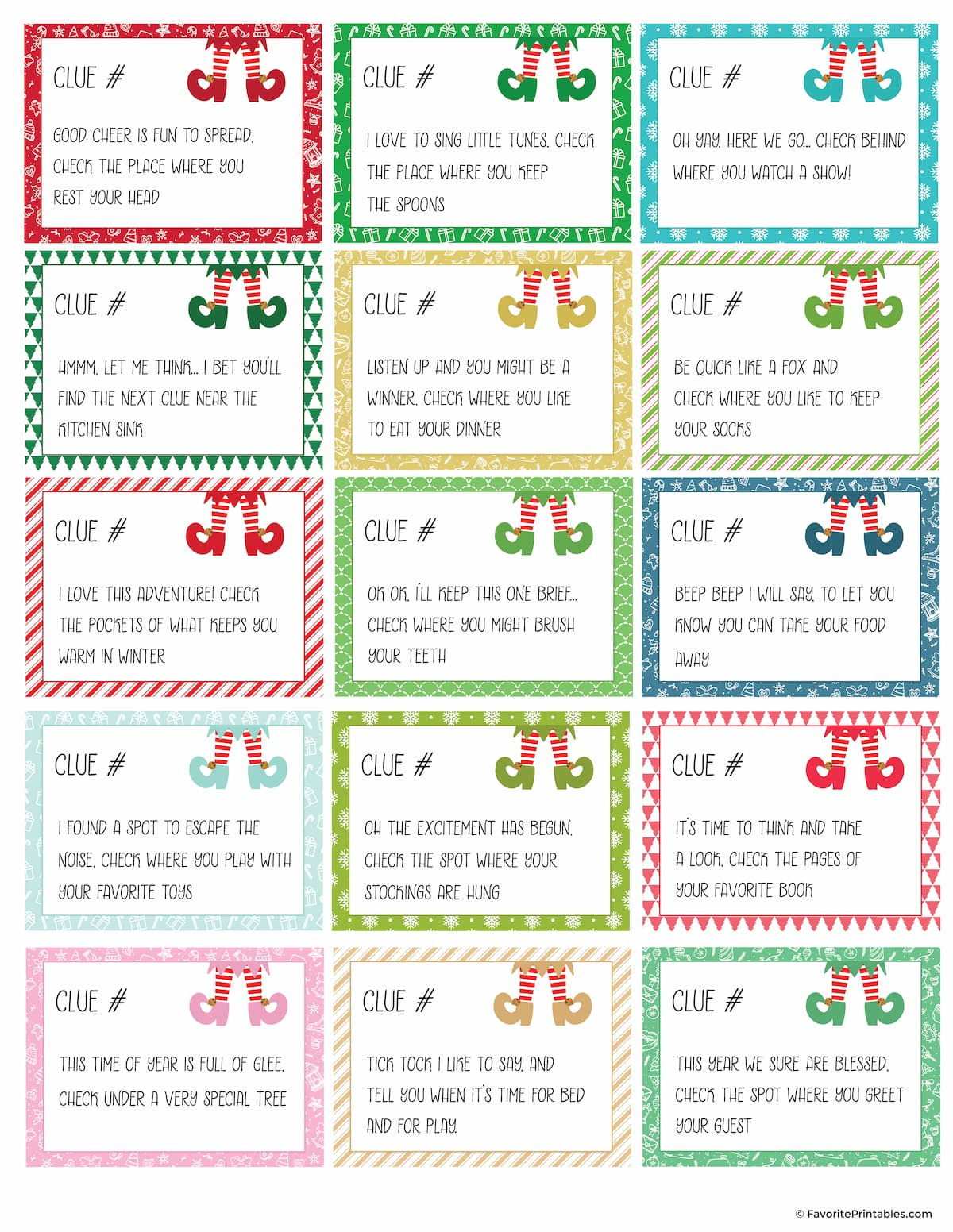 Elf On The Shelf Scavenger Hunt, Free Printable Game! - Favorite with regard to Free Printable Elf on the Shelf Scavenger Hunt