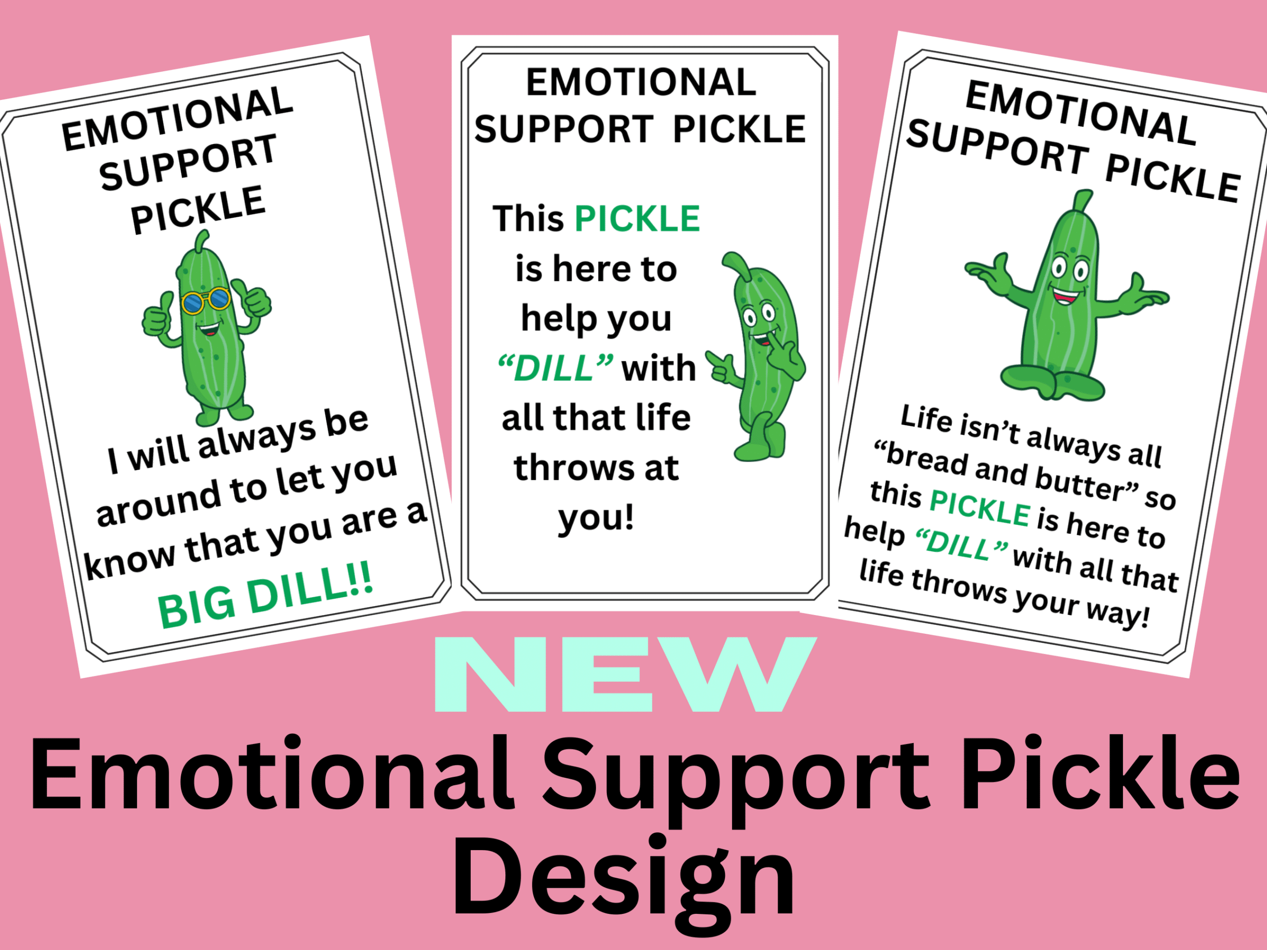 Emotional Support Pickle Tags - New - Set 2 - Flamingo Crochet - A New Way To Learn Crochet throughout Emotional Support Pickle Tag Free Printable