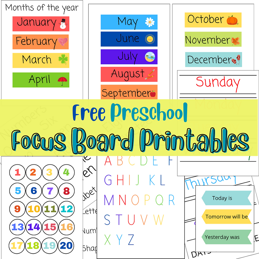 Engaging Preschool Circle Time With Focus Board intended for Free Focus Wall Printables