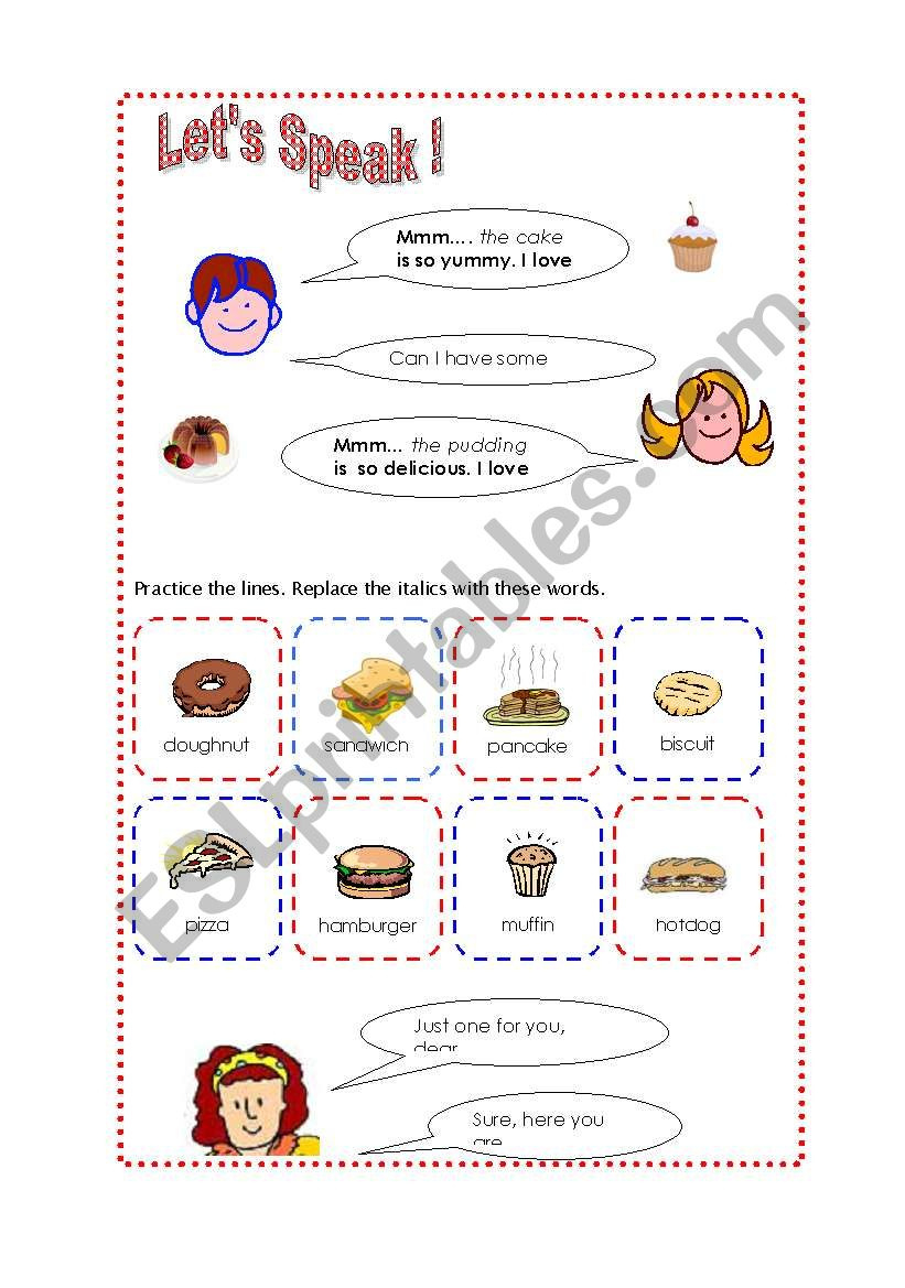 English Worksheets: Mom-Kid Daily Conversation intended for Speaking Worksheets Printable For Kids