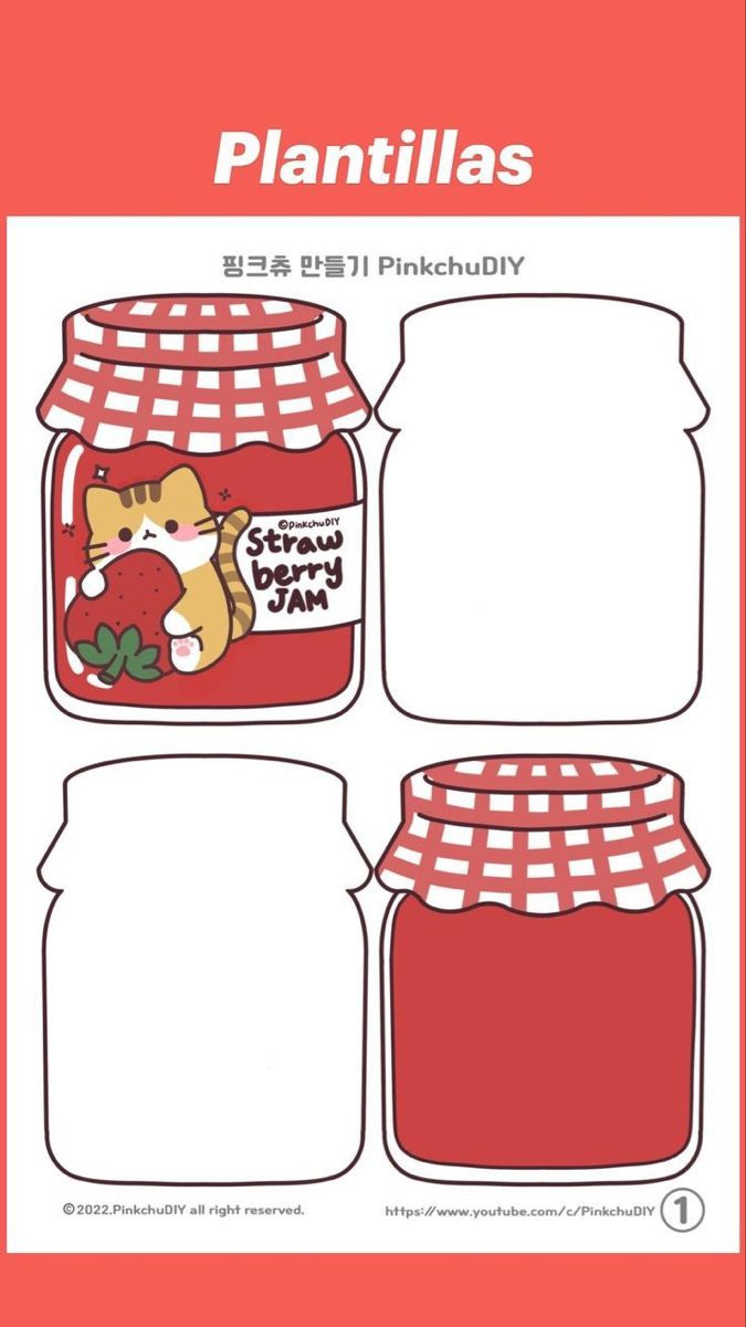 🍰🍓Cr: Pinkchudiy 🍓🍰 pertaining to Diy Strawberry Jam Squishy Book Free Printable