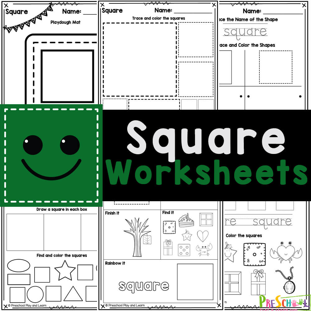 🟨 Free Printable Square Shape Worksheets For Preschool with Printable Square Shape Worksheets