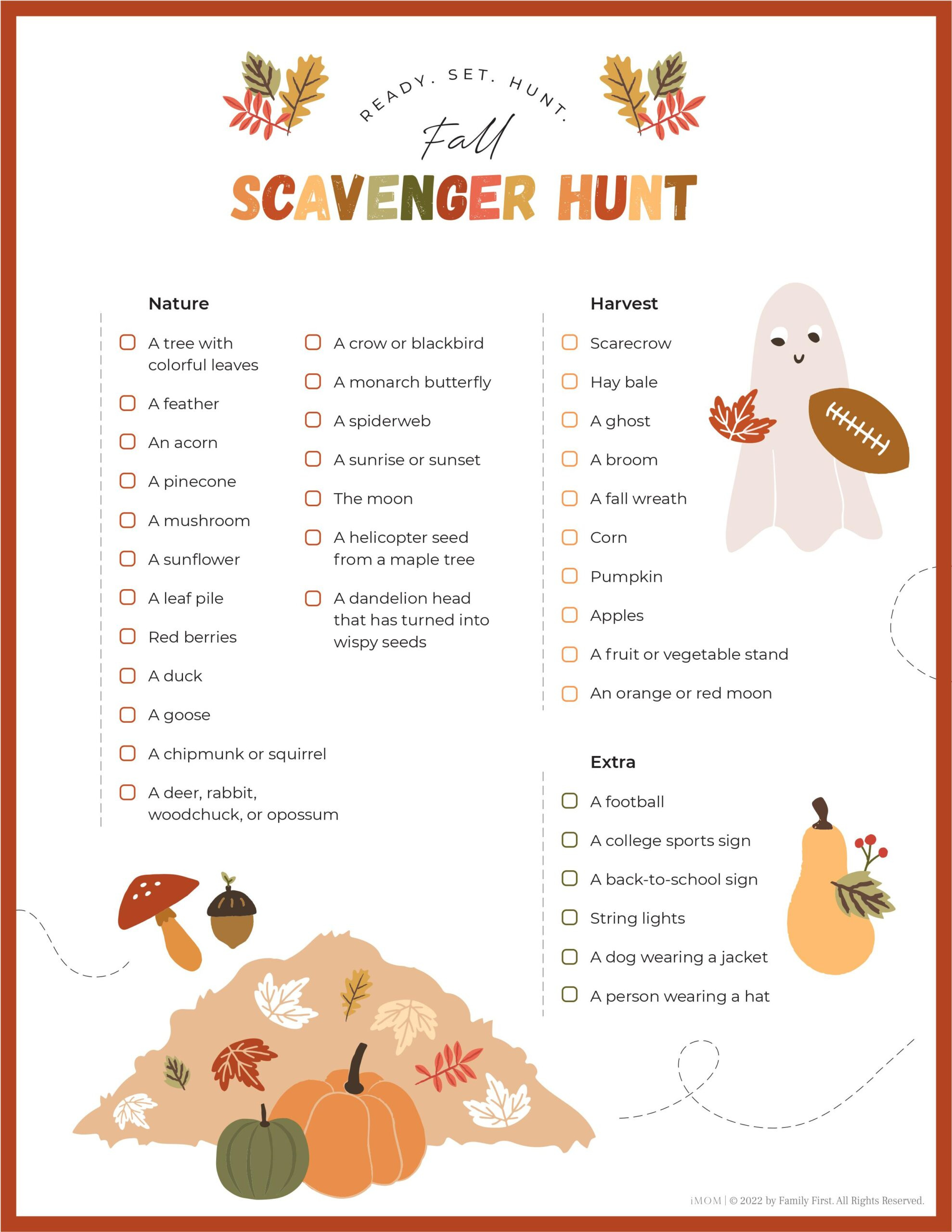 Fall Scavenger Hunt Printable For Kids - Imom throughout Free Fall Scavenger Hunt Printable