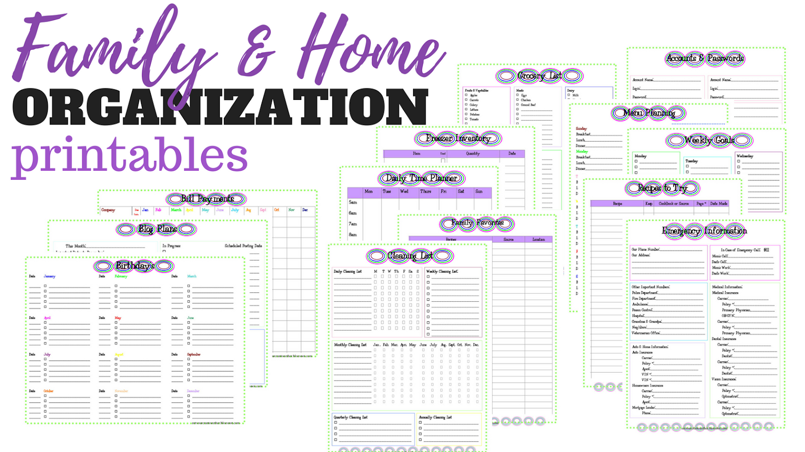 Family And Home Organization Binder Printables | Sew Simple Home pertaining to Family Binder Free Printables