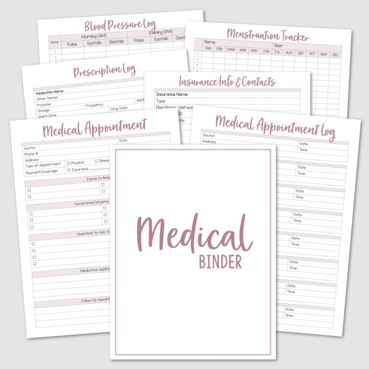 Family Medical Binder {Editable Pdf} — Krafty Planner intended for Downloadable Free Printable Medical Binder Forms