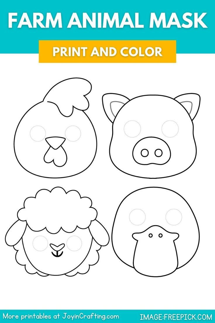 Farm Animal Mask Printable Coloring Page pertaining to Farm Animal Stencils Printable