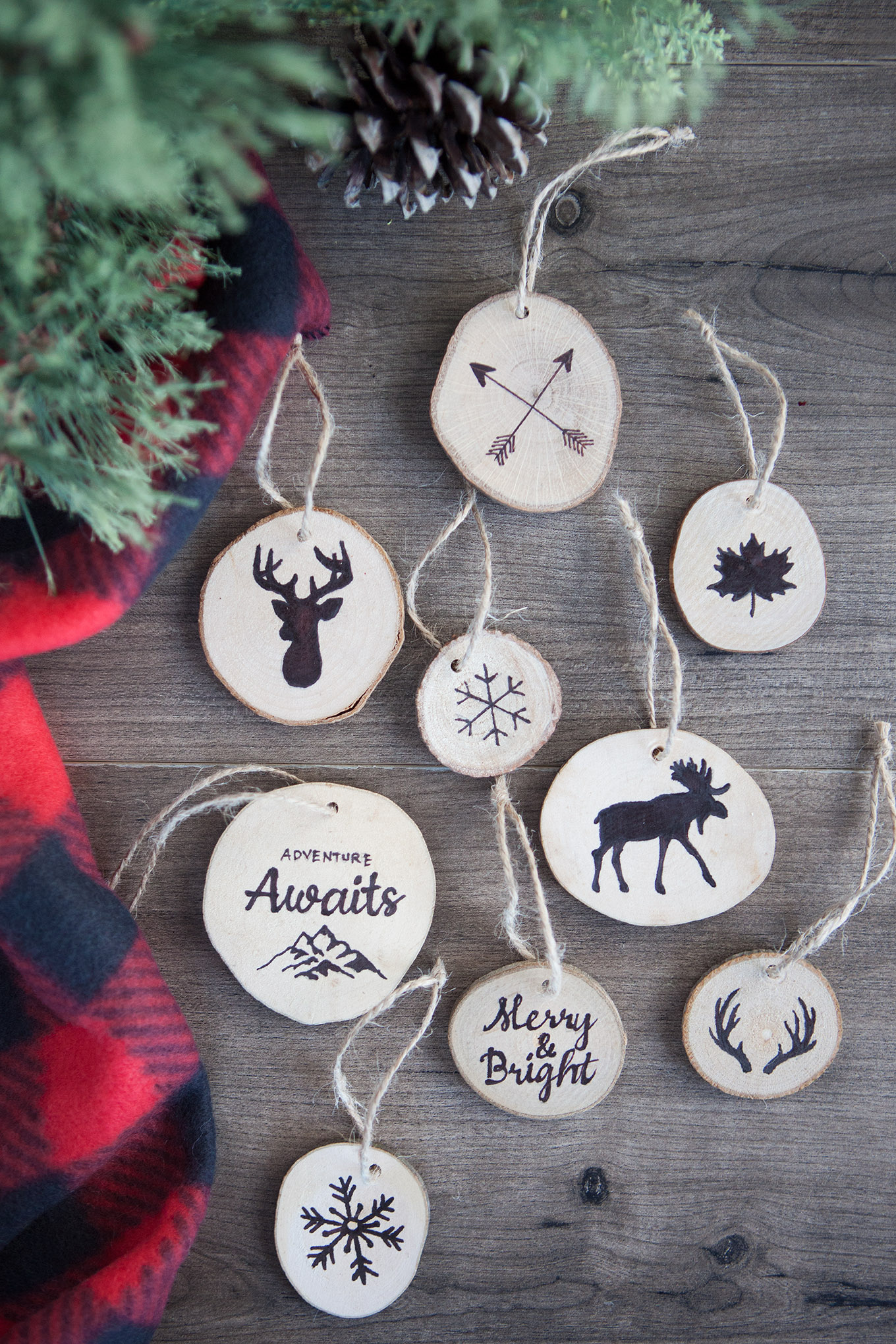 Faux Wood Burned Christmas Tree Ornaments for Free Printable Christmas Wood Burning Patterns