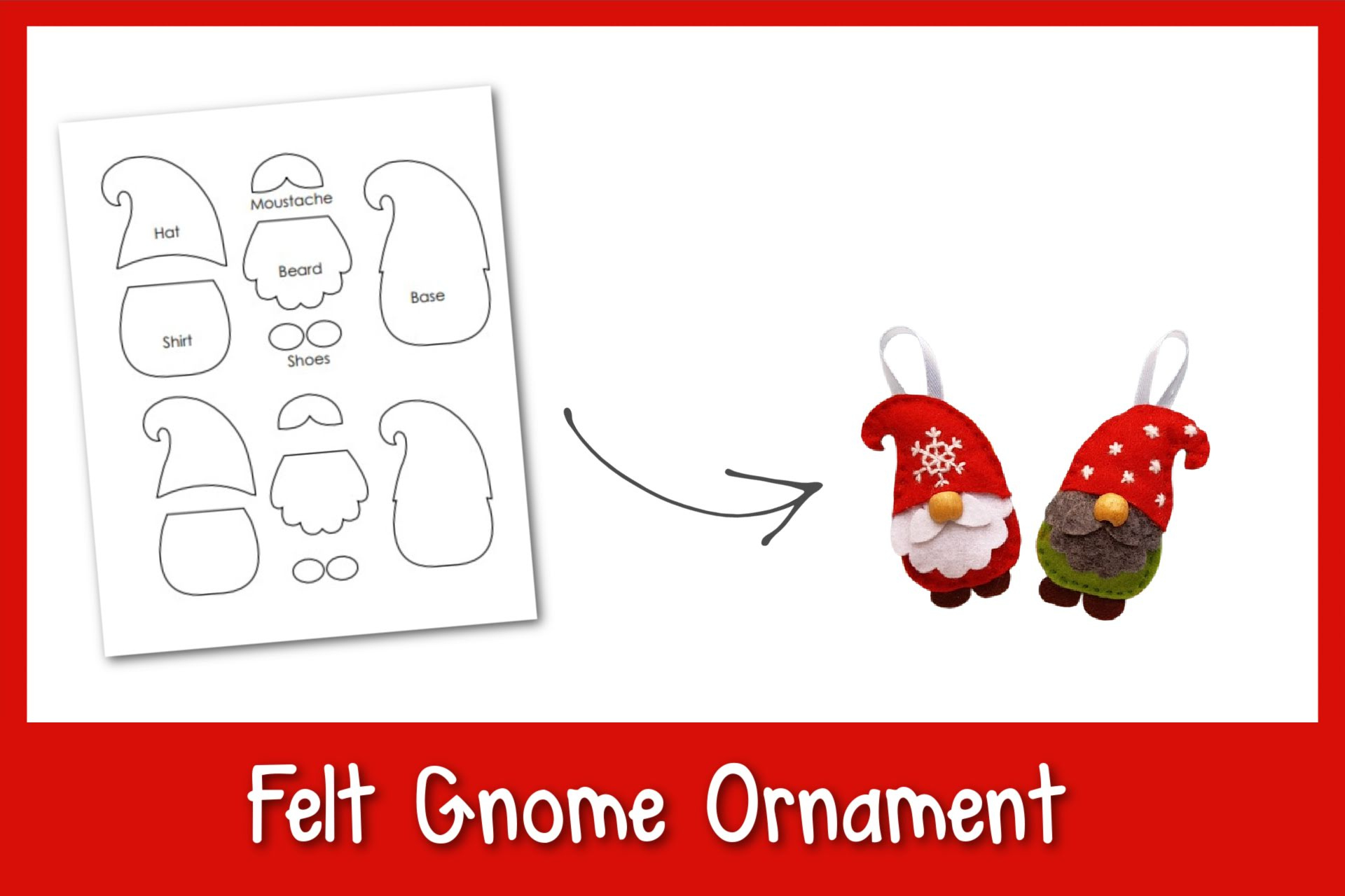 Felt Gnome Ornament - Frosting And Glue- Easy Crafts, Games pertaining to Cut Out Free Printable Felt Christmas Ornament Patterns