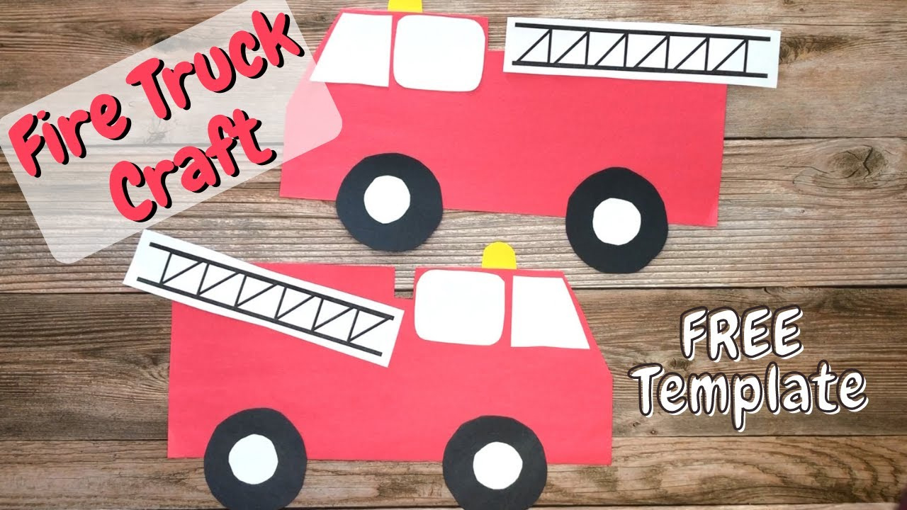 Fire Truck Craft (Free Template) with Free Printable Fire Truck Craft