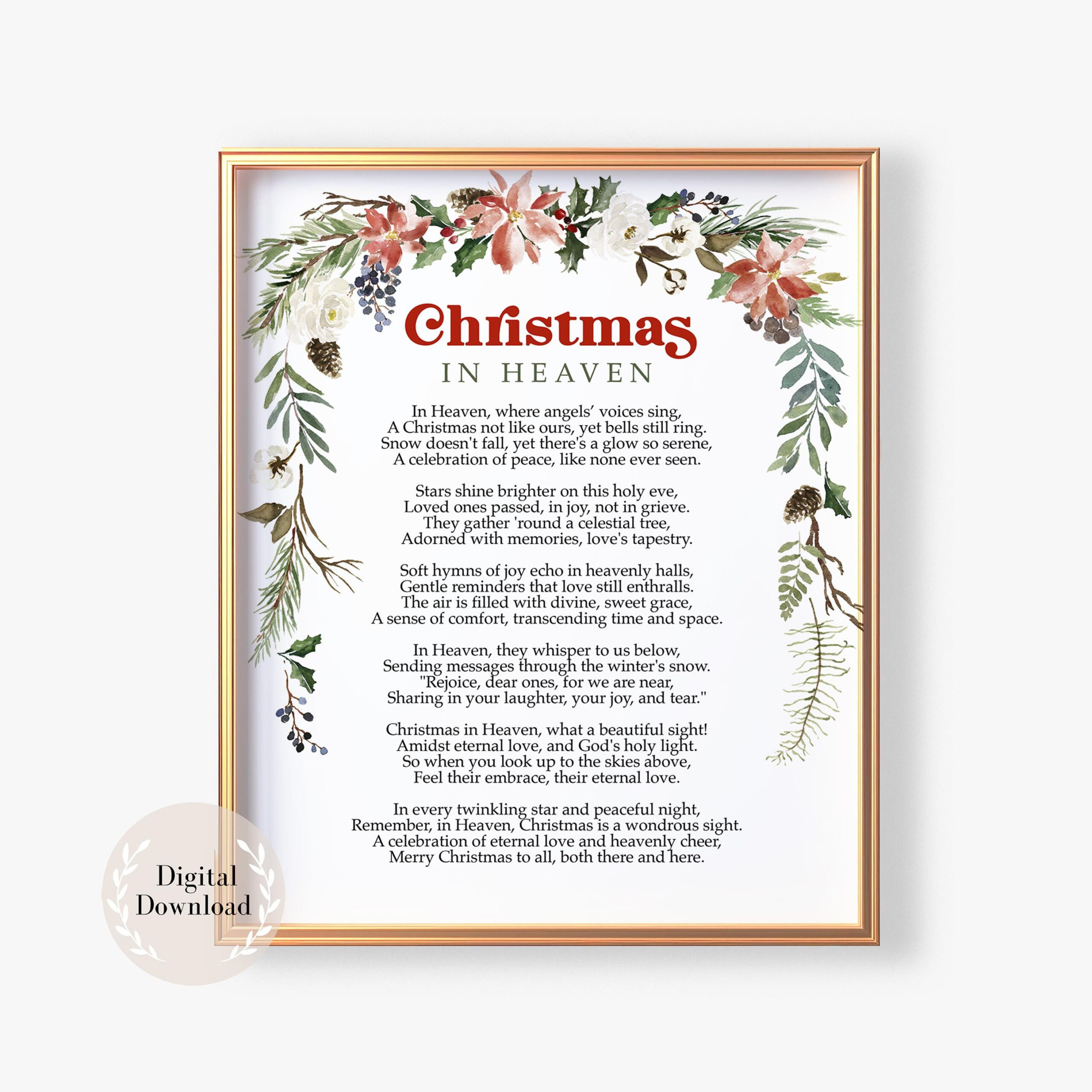 First Christmas In Heaven Poem - Etsy regarding PoeM&amp;amp;amp;My First Christmas in Heaven Printable