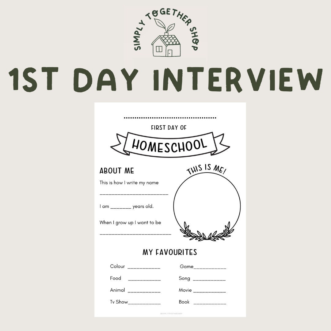 First Day Of Homeschool Interview Printable - Etsy Uk in First Day Of Homeschool Printable