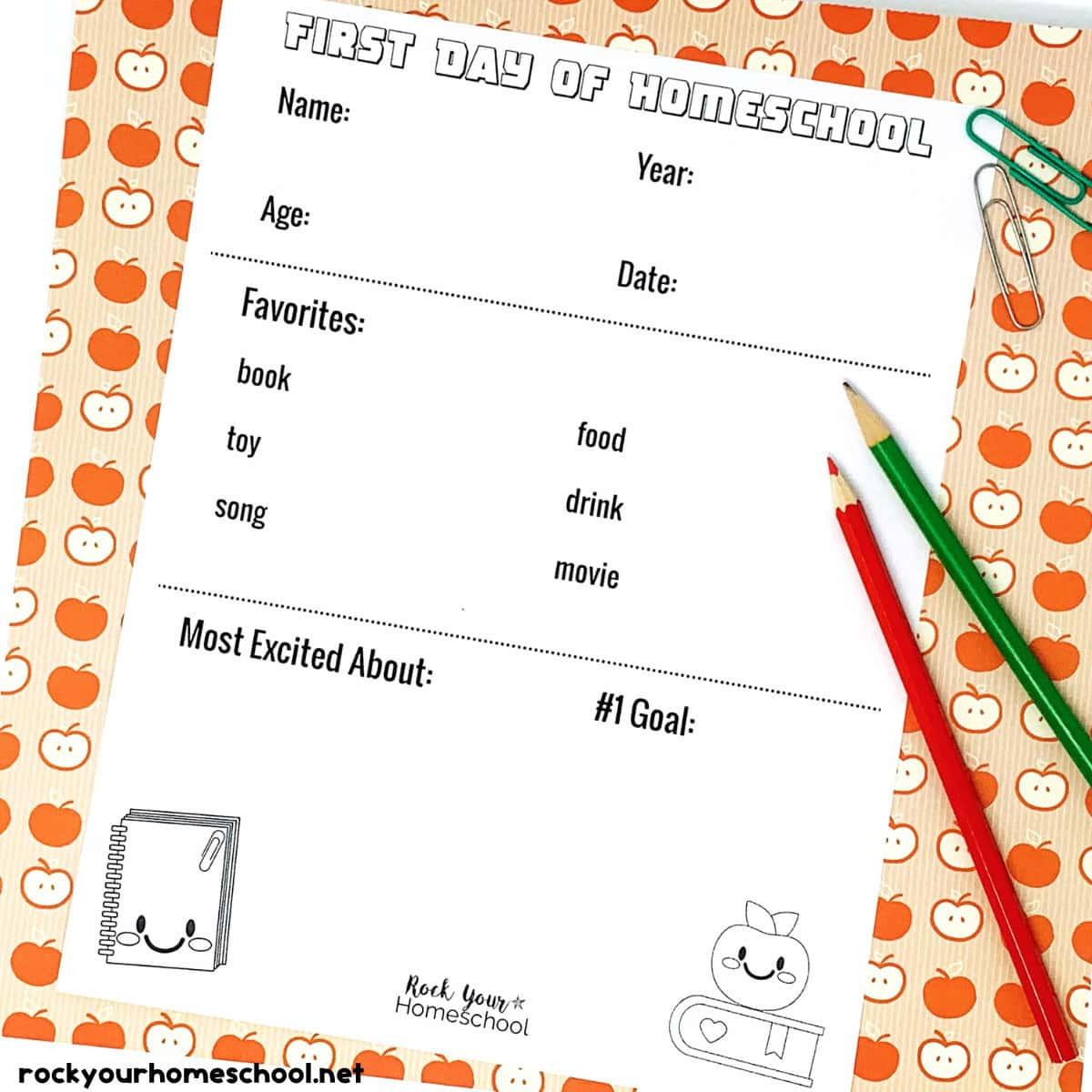 First Day Of Homeschool Printables For Fun Keepsakes (Free) inside First Day Of Homeschool Printables