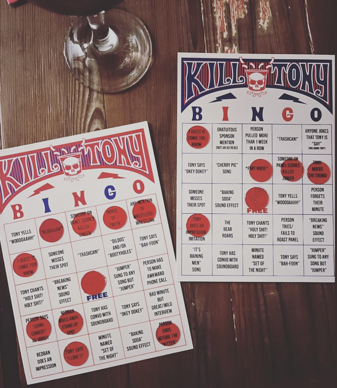 First Kill Tony Bingo Night, Did We Miss Any? : R/Killtony with Kill Tony Bingo Card