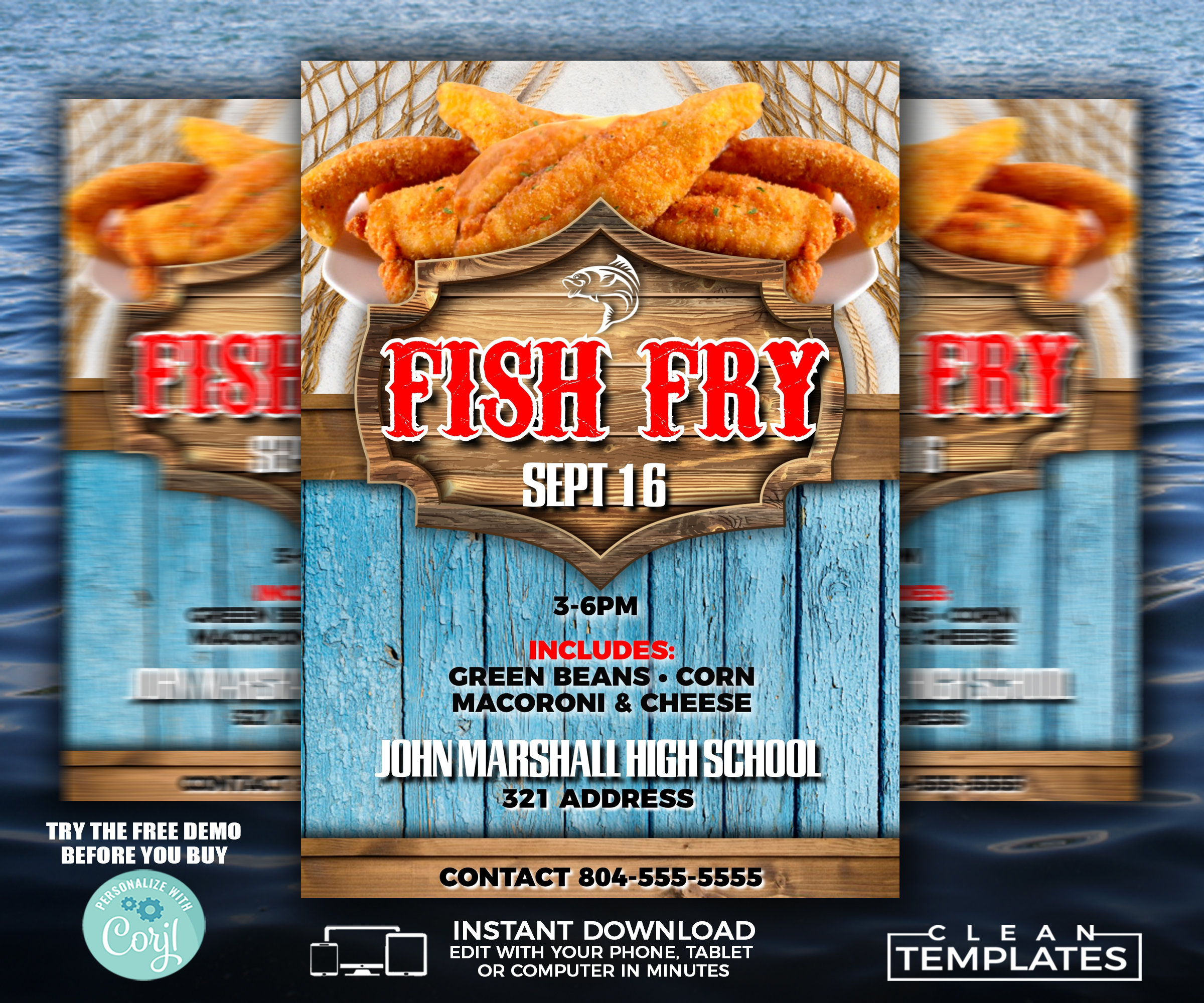 Fish Fry Flyer | Edit Online | 5X7 Digital &amp;amp; Printable | Do It pertaining to Printable Fish Fry Flyer Template Free