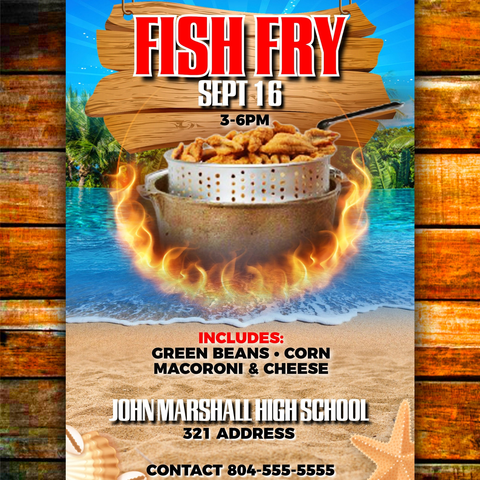 Fish Fry Flyer Edit Online 5X7 Digital &amp;amp; Printable Do It Yourself in Printable Fish Fry Flyer Template Free
