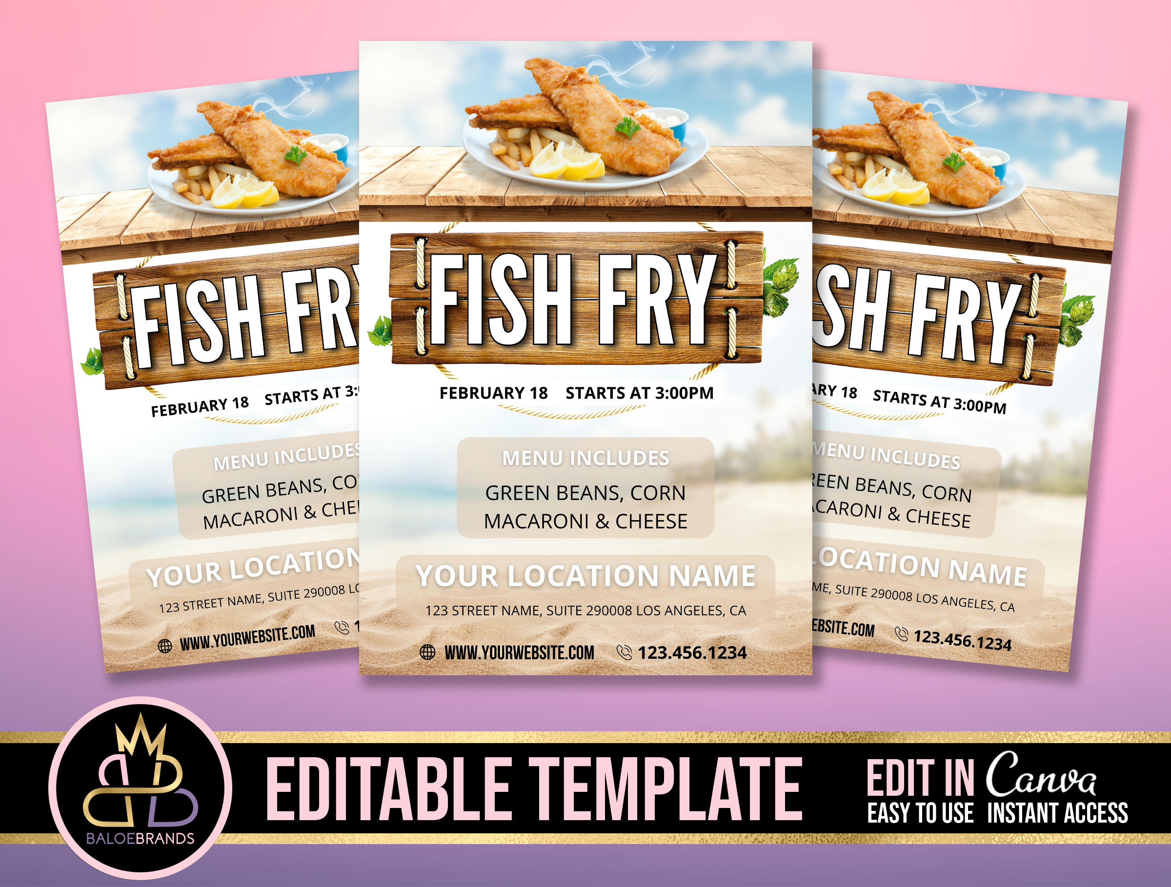 Fish Fry Flyer, Editable Template, Fish Fundraising Flyer, Fish throughout Printable Fish Fry Flyer Template Free