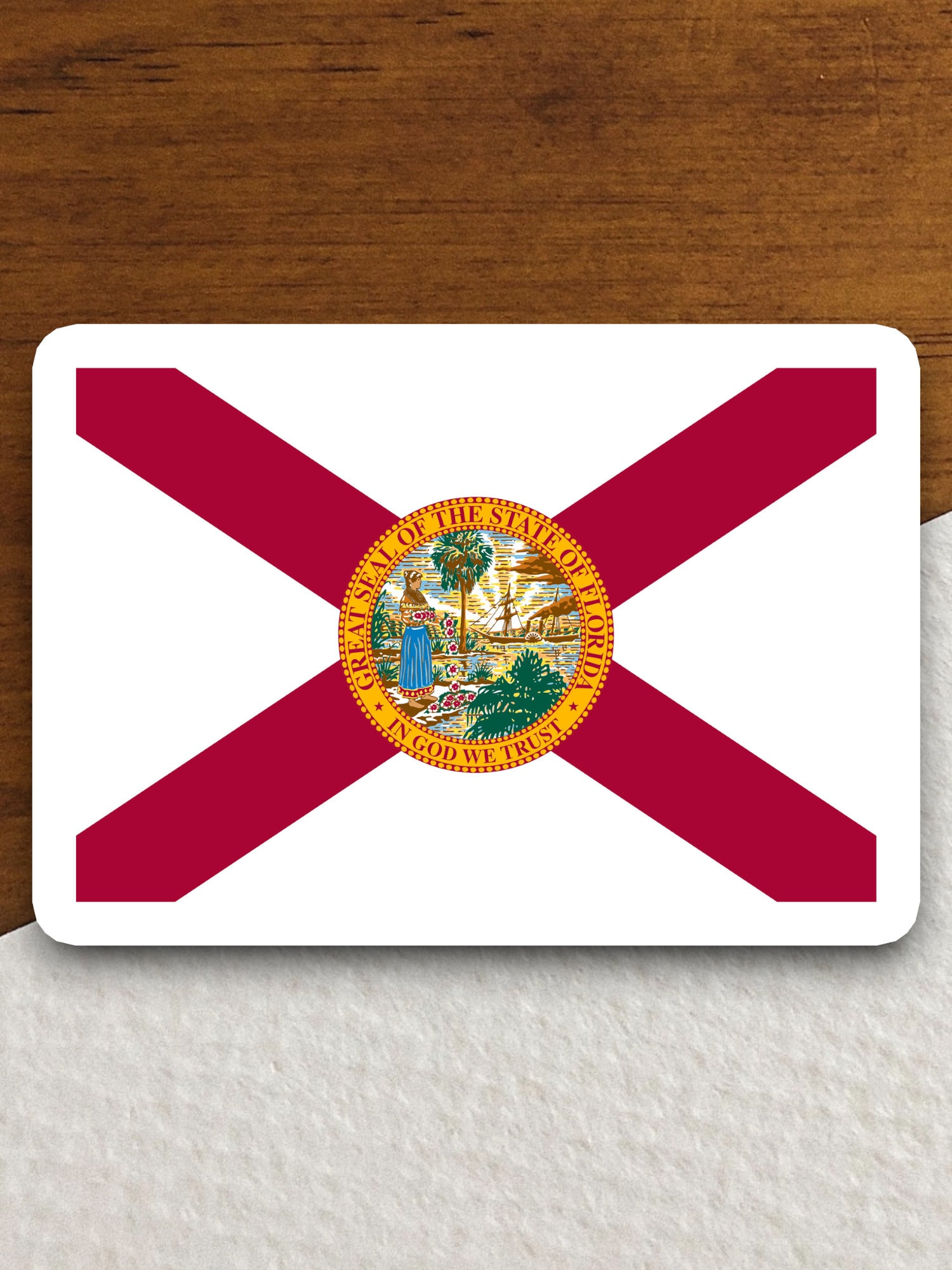 Florida State Sticker, Florida Flag Sticker, Pennant Sticker throughout Printable Florida State Flag