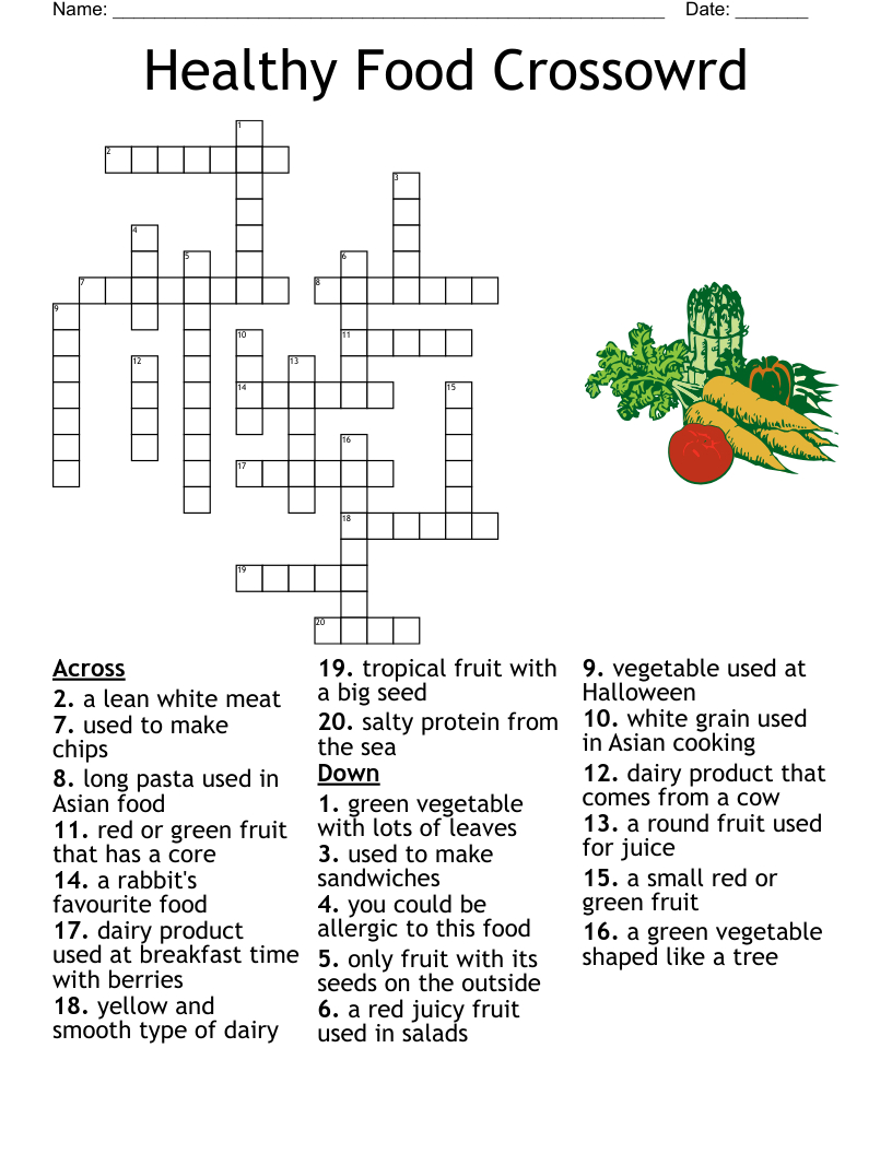 Food And Drink Crossword - Wordmint regarding Food Crossword Puzzles Printable