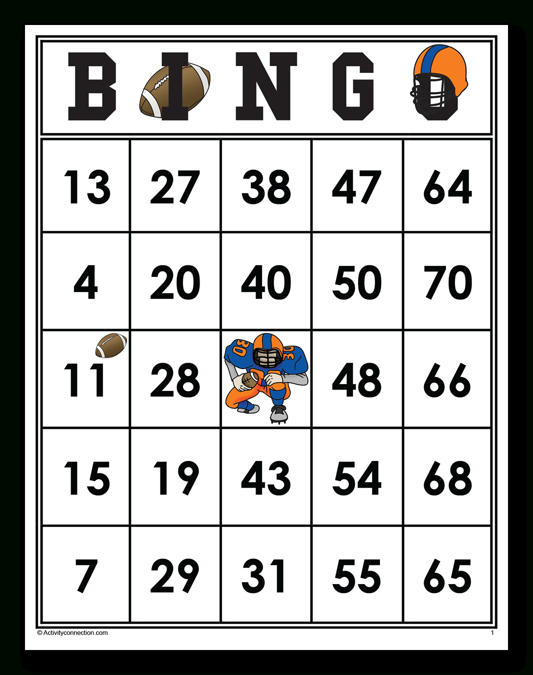 Football Bingo Cards (Printable) - Activity Connection with regard to Free Printable Football Bingo Cards