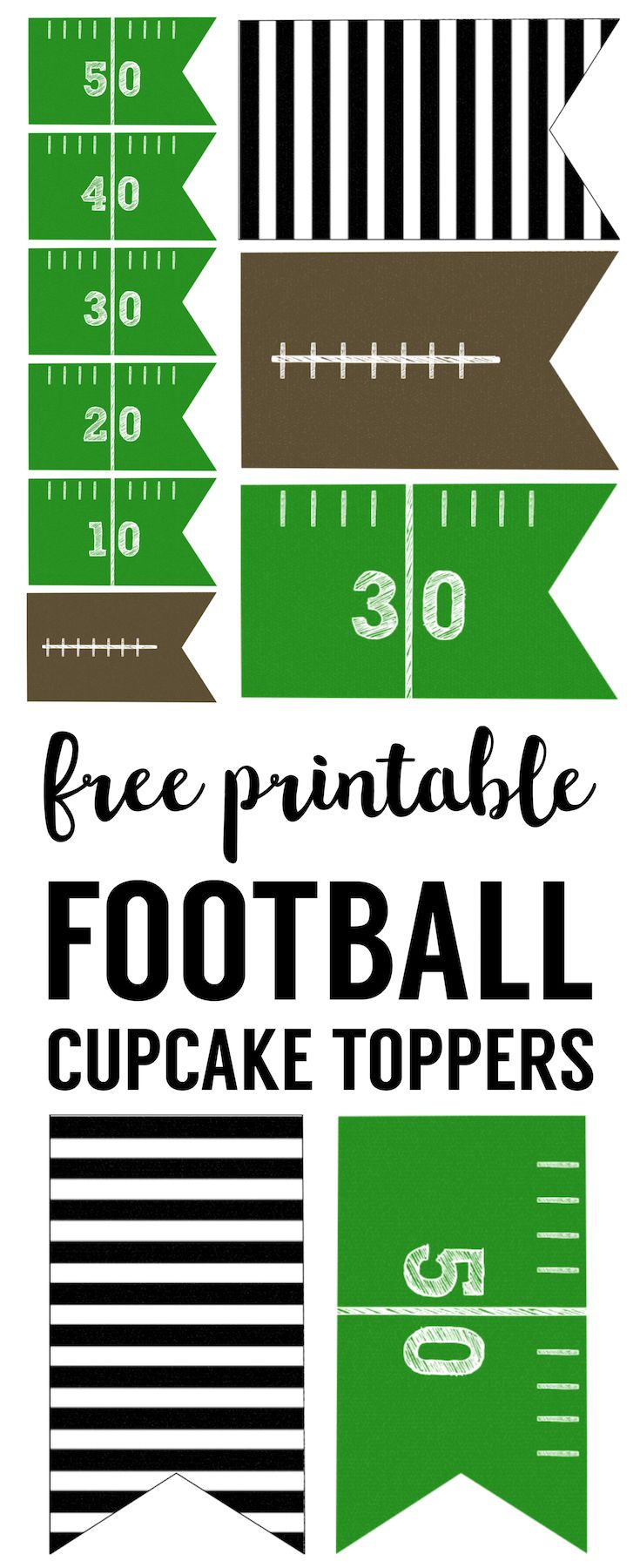 Football Cupcake Toppers Free Printable - Paper Trail Design with regard to Football Cupcake Toppers Printable