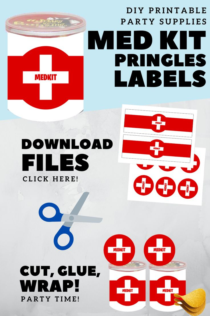 Fortnite Birthday Party 1.3Oz Med Kit Labels For Pringles Cans in Printable Free Fortnite Medkit Label