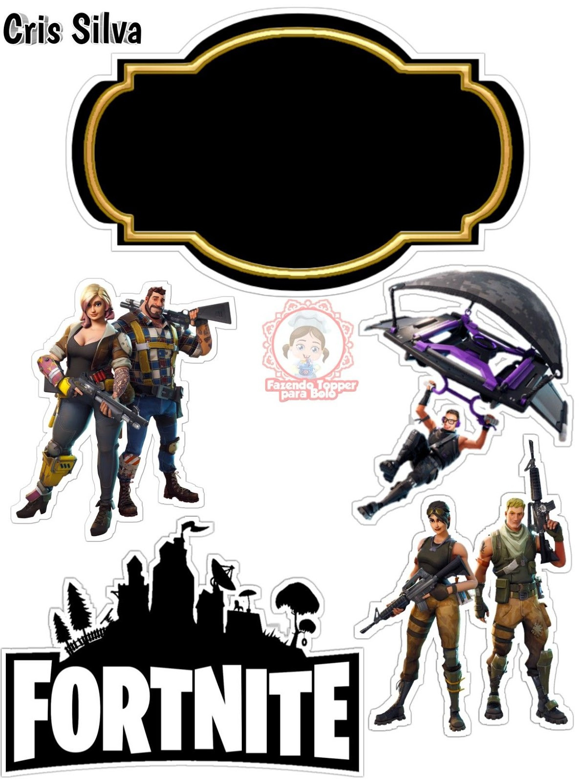 Fortnite Party: Free Printable Cake Toppers. - Oh My Fiesta! For Geeks with regard to Clipart Free Printable Fortnite Cake Topper Printable